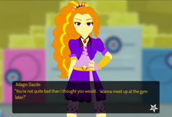 Size: 1216x830 | Tagged: safe, artist:fantasygerard2000, adagio dazzle, equestria girls, rainbow rocks, clothes, fingerless gloves, gloves, hand on hip, looking at you, smiling, solo, text