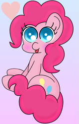 Size: 473x743 | Tagged: safe, artist:siropony, pinkie pie, earth pony, pony, blushing, heart, solo, tongue out