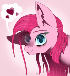 Size: 1200x1300 | Tagged: safe, artist:aicir, pinkie pie, earth pony, pony, heart, looking at you, pinkamena diane pie, solo