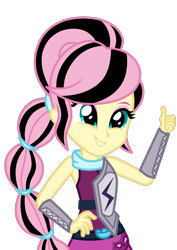 Size: 1240x1748 | Tagged: safe, artist:mixiepie, fluttershy, equestria girls, friendship games, alternate hairstyle, alternate universe, archery, clothes, emoshy, simple background, smiling, solo, thumbs up, transparent background