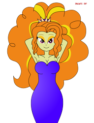 Size: 1527x1997 | Tagged: safe, artist:crazautiz, adagio dazzle, equestria girls, adagiazonga dazzle, arm behind head, armpits, breasts, cleavage, clothes, dress, hips