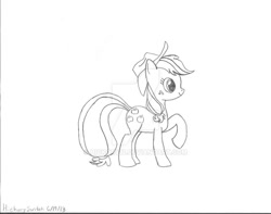 Size: 900x709 | Tagged: safe, artist:hickory17, applejack, earth pony, pony, cowboy hat, hat, monochrome, profile, show accurate, solo, stetson