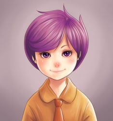 Size: 730x780 | Tagged: safe, artist:ninjaham, scootaloo, clothes, female, humanized, looking at you, solo