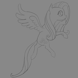 Size: 4096x4096 | Tagged: safe, artist:age3rcm, fluttershy, pegasus, pony, absurd resolution, flying, smiling, solo, spread wings