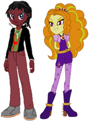 Size: 1000x1331 | Tagged: safe, artist:mixiepie, editor:jdueler11, adagio dazzle, oc, oc:riff wrath, equestria girls, canon x oc, female, male, shipping, straight, vector