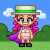 Size: 300x300 | Tagged: safe, artist:theanimefanz, derpibooru exclusive, pinkie pie, barely pony related, bikini, clothes, pixel art, solo, swimsuit