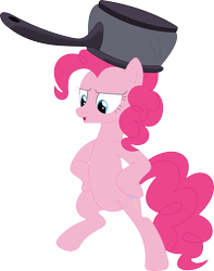 Size: 2804x3567 | Tagged: safe, artist:porygon2z, pinkie pie, earth pony, pony, daring don't, bipedal, female, hooves on hips, mare, pot, proud, simple background, solo, standing, transparent background, vector