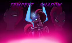 Size: 3735x2205 | Tagged: safe, artist:ejlightning007arts, derpibooru import, tempest shadow, pony, my little pony: the movie, angry, armor, broken horn, female, horn, wallpaper