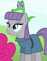 Size: 320x412 | Tagged: safe, screencap, gummy, maud pie, pinkie pie, pony, maud pie (episode), cropped