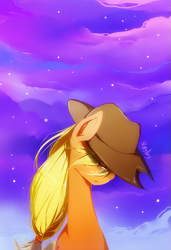 Size: 617x900 | Tagged: safe, artist:skyeypony, part of a set, applejack, earth pony, pony, crying, sad, solo, windswept mane