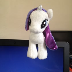 Size: 2448x2448 | Tagged: safe, rarity, computer, irl, laptop computer, photo, plushie