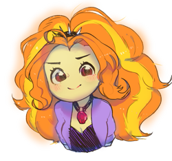 Size: 601x562 | Tagged: safe, artist:kkuyo, adagio dazzle, equestria girls, adoragio, cute, female, gem, looking at you, simple background, siren gem, smiling, solo, transparent background