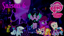 Size: 1920x1080 | Tagged: safe, artist:rose80149, derpibooru import, applejack, berry punch, berryshine, carrot cake, cup cake, fluttershy, pinkie pie, rainbow dash, rarity, tantabus, twilight sparkle, oc, oc:primrose, oc:snowdrop, alicorn, changeling, earth pony, pegasus, pony, unicorn, clothes, dress, french, gala dress, super, tantavine sparkle, this isn't even my final form, twivine sparkle