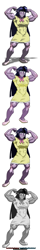 Size: 593x3730 | Tagged: safe, artist:advanceddefense, artist:greentark46, derpibooru import, twilight sparkle, human, alternate color palette, clothes, colored, dress, flexing, humanized, muscles, solo, tight clothing, torn clothes, twilight muscle, wardrobe malfunction, werelight shine