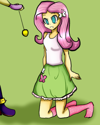 Size: 720x900 | Tagged: safe, artist:billcipherspuppet, adagio dazzle, equestria girls, clothes, cutie mark on clothes, hypnosis, hypnotized, kneeling, missing shoes, pendulum, pendulum swing, socks, swirly eyes