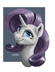 Size: 1700x2200 | Tagged: safe, artist:noctomaeus, rarity, pony, unicorn, bust, portrait, solo