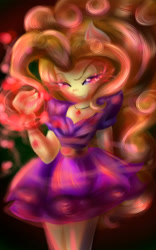 Size: 1600x2560 | Tagged: safe, artist:astroboygf, adagio dazzle, equestria girls, black background, female, magic, ponied up, simple background, solo