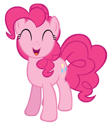 Size: 1500x1704 | Tagged: safe, artist:xxthehtfgodxx, derpibooru exclusive, pinkie pie, earth pony, pony, cute, diapinkes, eyes closed, open mouth, simple background, smiling, solo, transparent background, vector