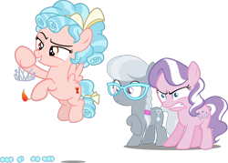 Size: 2687x1922 | Tagged: safe, artist:brony-works, artist:digimonlover101, artist:frownfactory, artist:suramii, artist:tardifice, edit, edited edit, editor:slayerbvc, cozy glow, diamond tiara, silver spoon, earth pony, pegasus, pony, accessory theft, accessory-less edit, angry, cozy glow plays with fire, female, filly, fire, flying, glare, gritted teeth, hoof hold, jewelry, match, necklace, pure concentrated unfiltered evil of the utmost potency, pure unfiltered evil, simple background, this will end in pain, tiara, transparent background, vector, vector edit