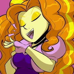 Size: 2022x2022 | Tagged: safe, artist:helixjack, adagio dazzle, equestria girls, anime, commission, eyes closed, female, icon, laughing, noblewoman's laugh, smiling, solo