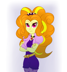 Size: 1795x1924 | Tagged: safe, artist:xethshade, adagio dazzle, equestria girls, rainbow rocks, clothes, female, fingerless gloves, gloves, raised eyebrow, sassy, solo