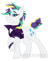 Size: 1391x1600 | Tagged: safe, artist:trexqueen, rarity, pony, unicorn, alternate hairstyle, blue eyes, cutie mark, female, mare, punk, raripunk, simple background, solo, transparent background