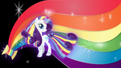 Size: 11383x6400 | Tagged: safe, artist:rainbownspeedash, derpibooru import, rarity, pony, unicorn, absurd resolution, rainbow power, solo, wallpaper