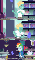 Size: 640x1080 | Tagged: safe, derpibooru import, edit, edited screencap, screencap, rainbow dash, zephyr breeze, better together, equestria girls, holidays unwrapped, comic, coronavirus, covid-19, dashing through the mall, screencap comic, text