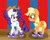 Size: 2000x1600 | Tagged: safe, artist:artypaints, applejack, rarity, earth pony, pony, unicorn, accessory swap, bedroom eyes, female, lesbian, rarijack, shipping