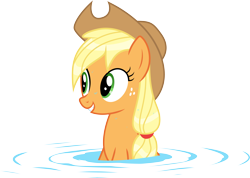 Size: 7026x5000 | Tagged: safe, artist:kishmond, applejack, earth pony, pony, leap of faith, .ai available, absurd resolution, simple background, smiling, solo, transparent background, vector, wet, wet mane