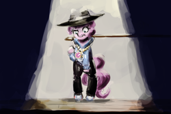 Size: 2255x1506 | Tagged: safe, artist:toisanemoif, pinkie pie, earth pony, pony, testing testing 1-2-3, clothes, mc pinkie, newbie artist training grounds, rapper pie, solo, stage, standing