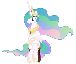 Size: 6000x5000 | Tagged: safe, artist:sunshi, princess celestia, alicorn, pony, horse play, absurd resolution, female, mare, ponies sitting like humans, simple background, sitlestia, sitting, stool, transparent background, vector