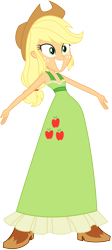 Size: 3642x8142 | Tagged: safe, artist:kishmond, applejack, equestria girls, equestria girls (movie), clothes, dress, female, simple background, solo, this is our big night, transparent background, vector