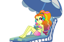 Size: 1024x664 | Tagged: safe, artist:trixiesparkle63, adagio dazzle, equestria girls, rainbow rocks, clothes, feet, female, simple background, solo, swimsuit, transparent background