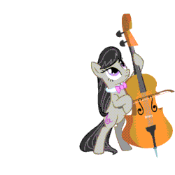 Size: 500x500 | Tagged: artist needed, source needed, safe, octavia melody, earth pony, pony, animated, cello, falling, musical instrument, solo, wat
