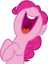 Size: 3000x3997 | Tagged: safe, artist:uponia, pinkie pie, earth pony, pony, putting your hoof down, .svg available, laughing, nose in the air, open mouth, simple background, solo, transparent background, vector