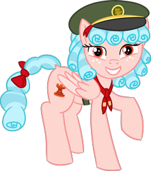 Size: 2880x3252 | Tagged: safe, artist:poniidesu, cozy glow, pegasus, pony, blue hair, bow, clothes, cozybetes, curly mane, cute, dock, eyelashes, female, filly, filly scouts, freckles, high res, pure unfiltered evil, simple background, solo, transparent background, wings