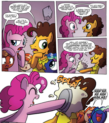 Size: 1064x1201 | Tagged: safe, artist:agnesgarbowska, idw, cheese sandwich, pinkie pie, earth pony, pony, spoiler:comic, spoiler:comicff34, aurora muffin, java bolt, pumpkin twizzle