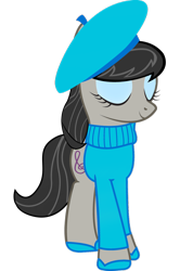 Size: 900x1352 | Tagged: safe, artist:cool77778, octavia melody, earth pony, pony, beret, female, gray coat, mare