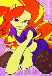 Size: 936x1368 | Tagged: safe, artist:graphic-lee, adagio dazzle, anthro, equestria girls, clothes, female, lidded eyes, looking at you, solo