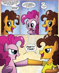 Size: 1103x1355 | Tagged: safe, artist:agnesgarbowska, idw, cheese sandwich, pinkie pie, earth pony, pony, spoiler:comic, spoiler:comicff34, hoofbump