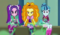 Size: 1280x738 | Tagged: safe, adagio dazzle, aria blaze, sonata dusk, equestria girls, rainbow rocks, jewelry, necklace, screenshots, the dazzlings