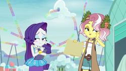 Size: 1920x1080 | Tagged: safe, screencap, rarity, vignette valencia, better together, equestria girls, rollercoaster of friendship, blushing, geode of shielding, magical geodes