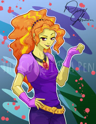 Size: 1600x2071 | Tagged: safe, artist:tadpoledraws, adagio dazzle, equestria girls, obtrusive watermark, solo, watermark