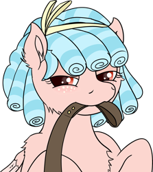 Size: 3770x4229 | Tagged: safe, artist:poniidesu, cozy glow, pegasus, pony, /mlp/, bedroom eyes, blushing, cozy glow is not amused, cozybetes, cute, female, filly, foal, freckles, high res, implied pet play, leash, looking at you, mouth hold, pure concentrated unfiltered evil of the utmost potency, pure unfiltered evil, simple background, smug, transparent background, viewer on leash