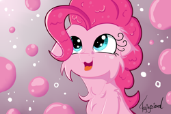 Size: 1500x1000 | Tagged: safe, artist:fajnyziomal, derpibooru import, pinkie pie, earth pony, pony, cheek fluff, chest fluff, cute, ear fluff, floppy ears, solo, wallpaper