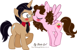 Size: 2510x1635 | Tagged: safe, artist:shinta-girl, oc, oc only, oc:shinta pony, kissing