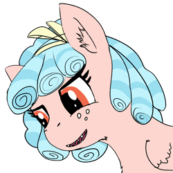 Size: 1500x1500 | Tagged: safe, alternate version, artist:poniidesu, cozy glow, oc, pegasus, pony, /mlp/, bow, bust, cozybetes, curly hair, cute, drawthread, female, filly, nuclear explosion, pointy teeth, portrait, pure concentrated unfiltered evil of the utmost potency, pure unfiltered evil, sharp teeth, simple background, smug, solo, teeth, transparent background