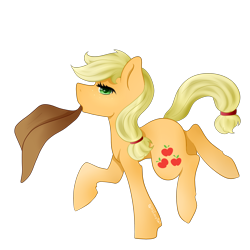 Size: 3000x3000 | Tagged: safe, artist:itsizzybel, applejack, earth pony, pony, applejack's hat, hat, mouth hold, simple background, solo, transparent background