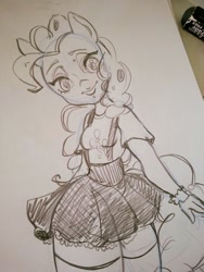 Size: 720x960 | Tagged: safe, artist:陳芫茹‎, pinkie pie, anthro, solo, traditional art